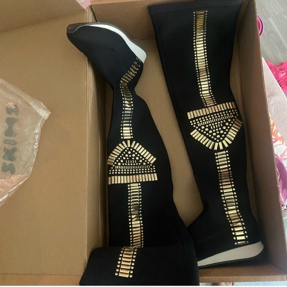 Privileged Over the Knee Black Boot